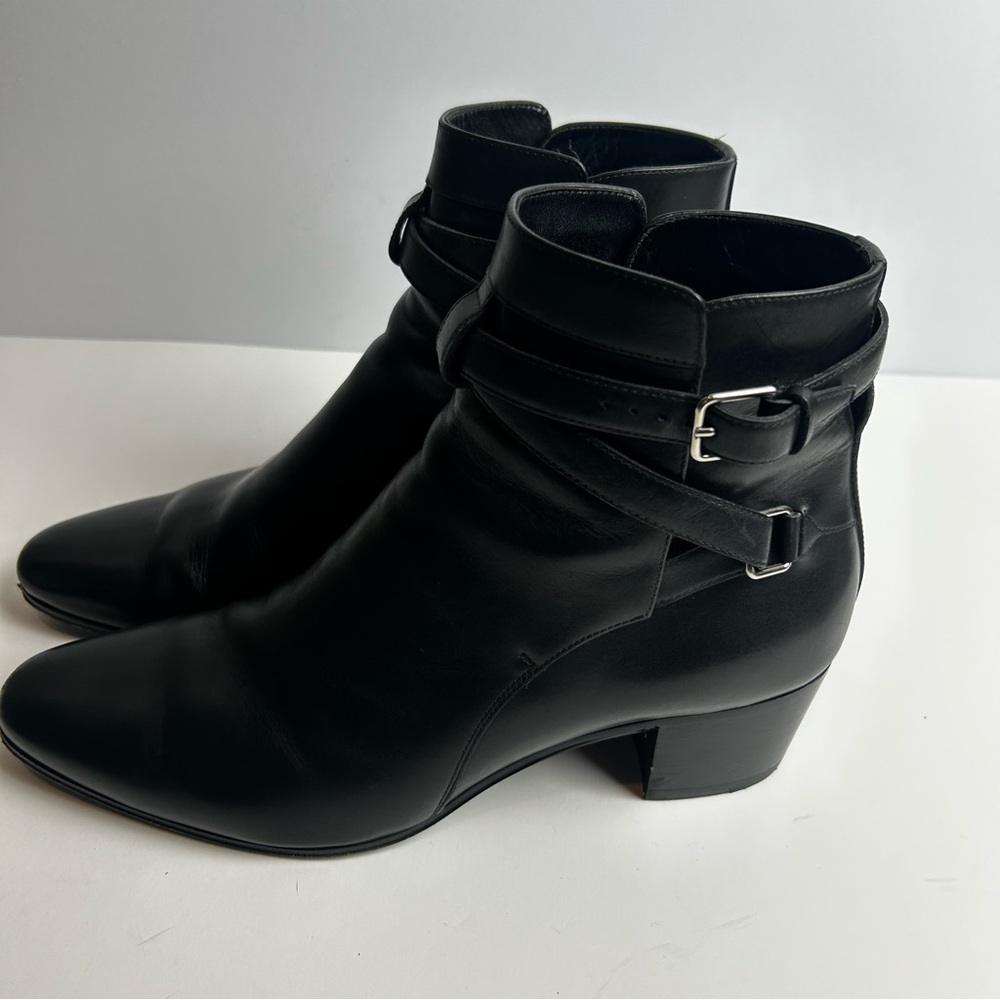 Saint Laurent Paris Black leather Jodhpur ankle boot size: 11 - Picture 4 of 14
